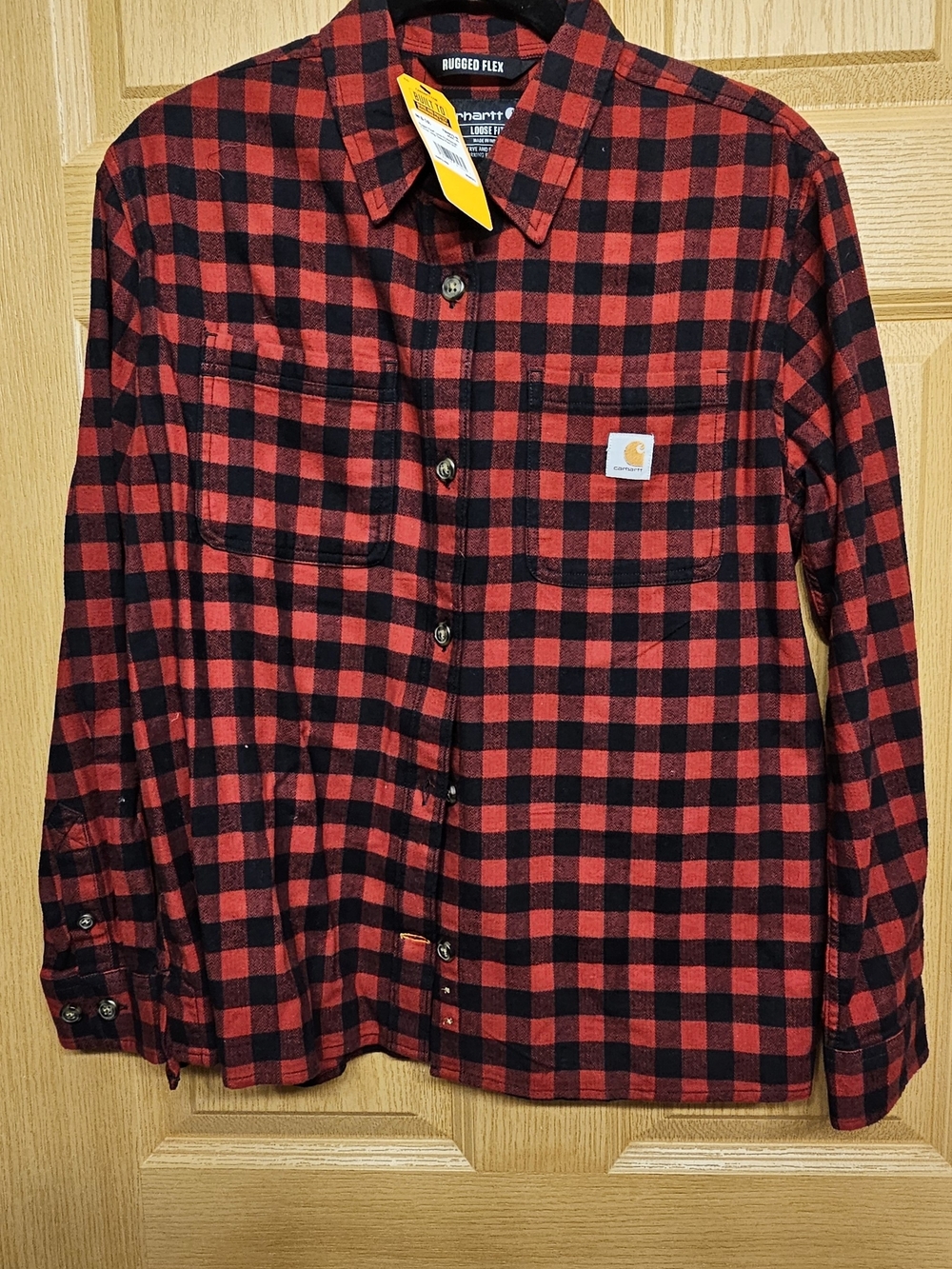 Carhartt Red and Black Buffalo Plaid Button-Down Shirt